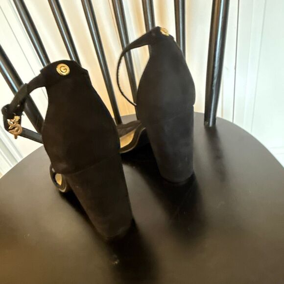 Guess suede black block heel strappy sandals 8.5 - Picture 7 of 11
